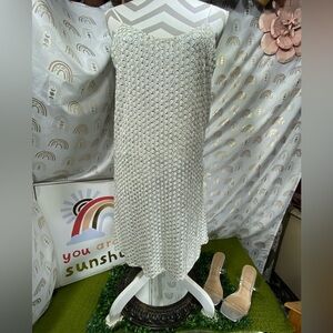 Parker Metallic Silver Sleeveless Dress